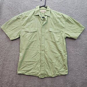 Cody James Mens Green Short-Sleeve Pearl Snap Western Shirt Size M